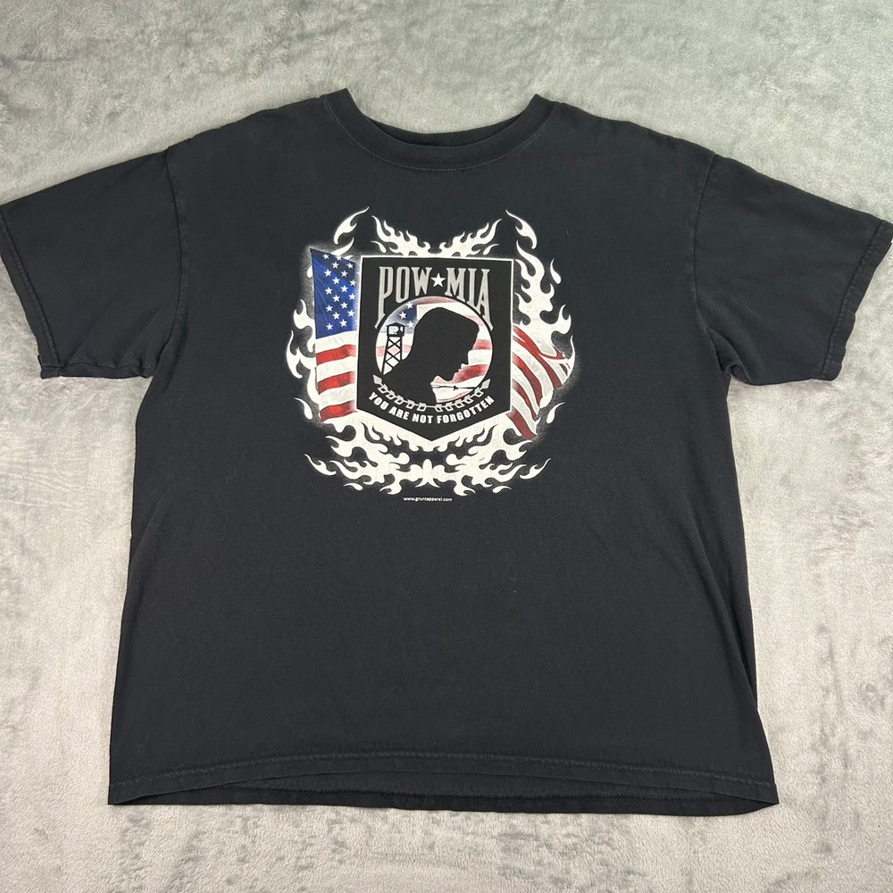 Grunt Apparel POW MIA You Are Not Forgotten Graphic T-Shirt Black XL Mens